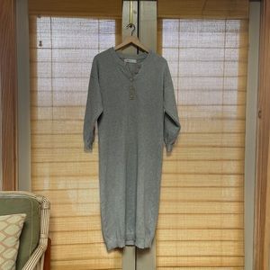 Hailee Knit Sweater Midi Dress in Gray